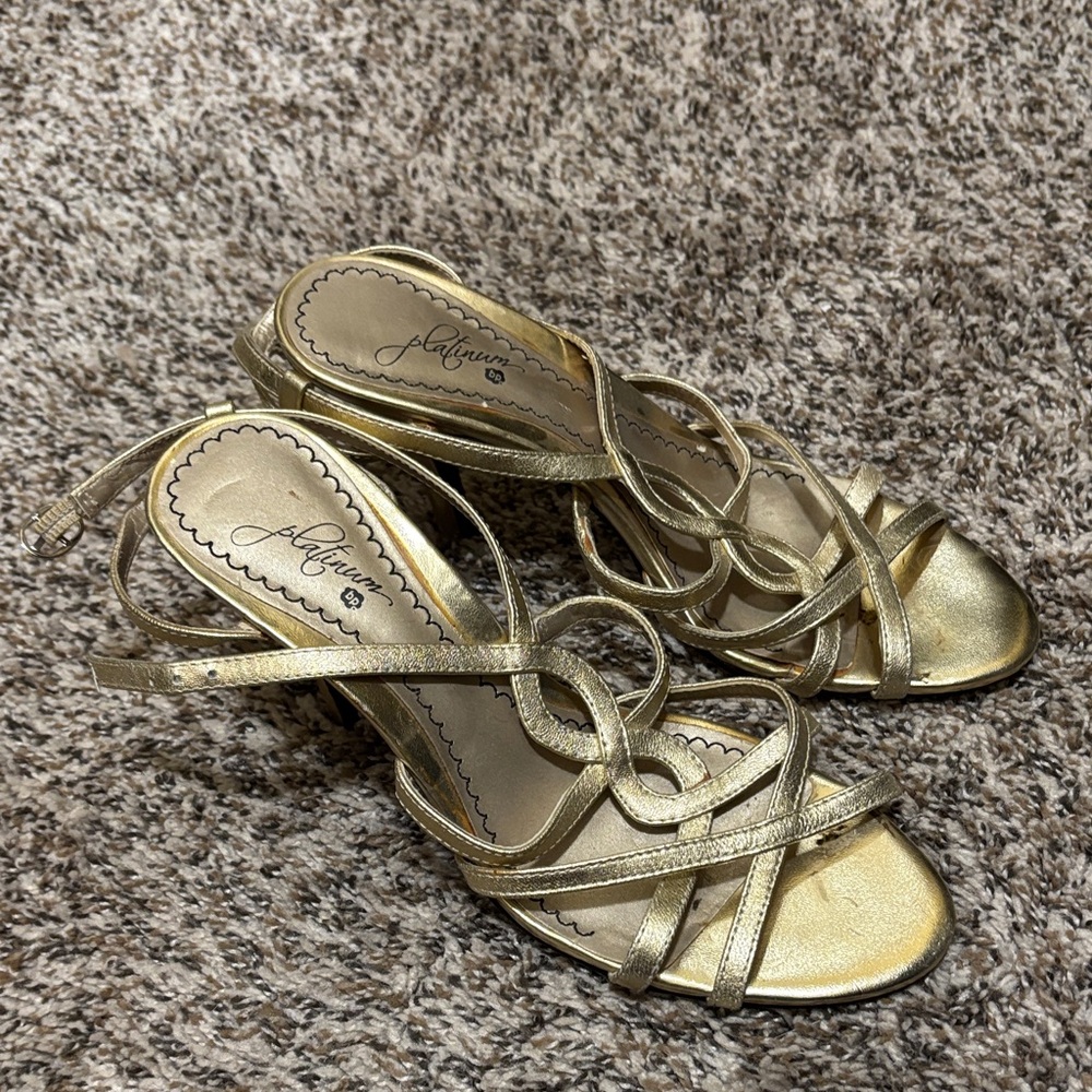 Elegant Gold Strappy Heels by Brass Plum - Nordstrom’s in house‎ label